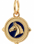 Horse Head Navy Blue Enamel Charm