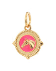 Horse Head Pink Enamel Charm