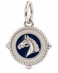 Horse Head Navy Blue Enamel Charm