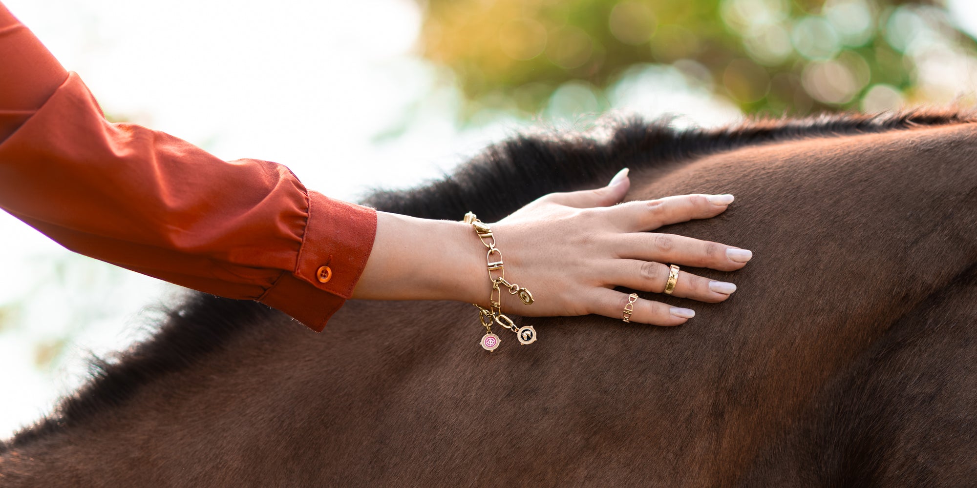 Horse Head Pink Enamel Charm