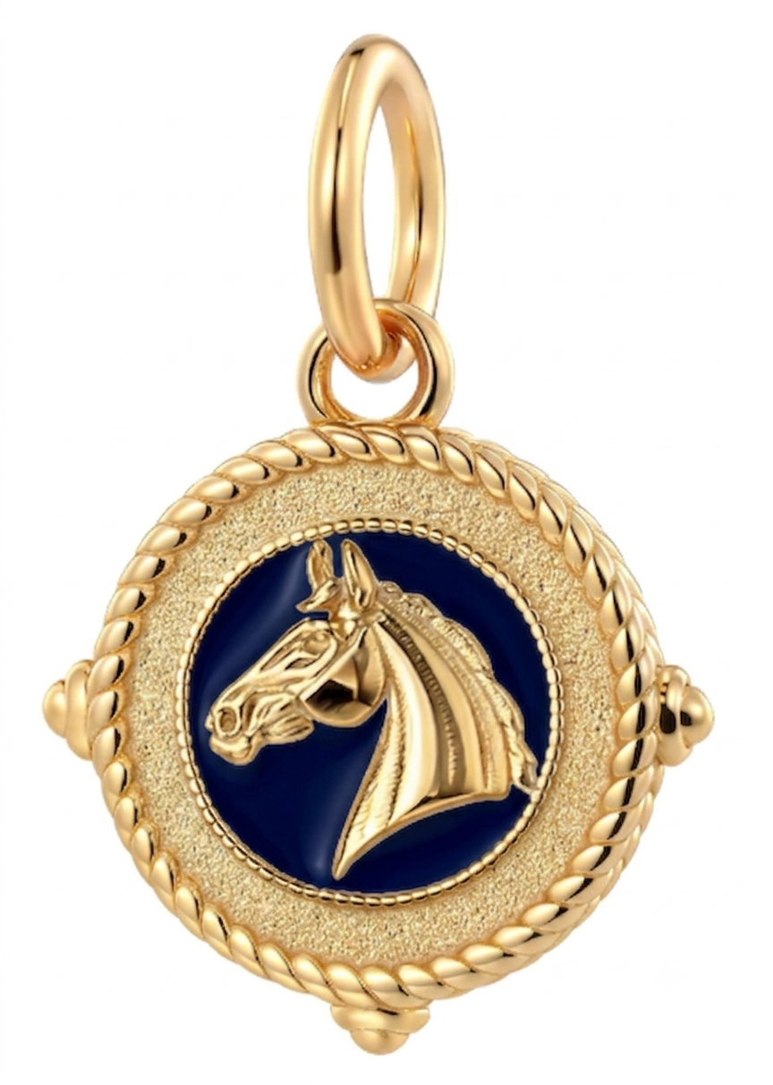 Horse Head Navy Blue Enamel Charm