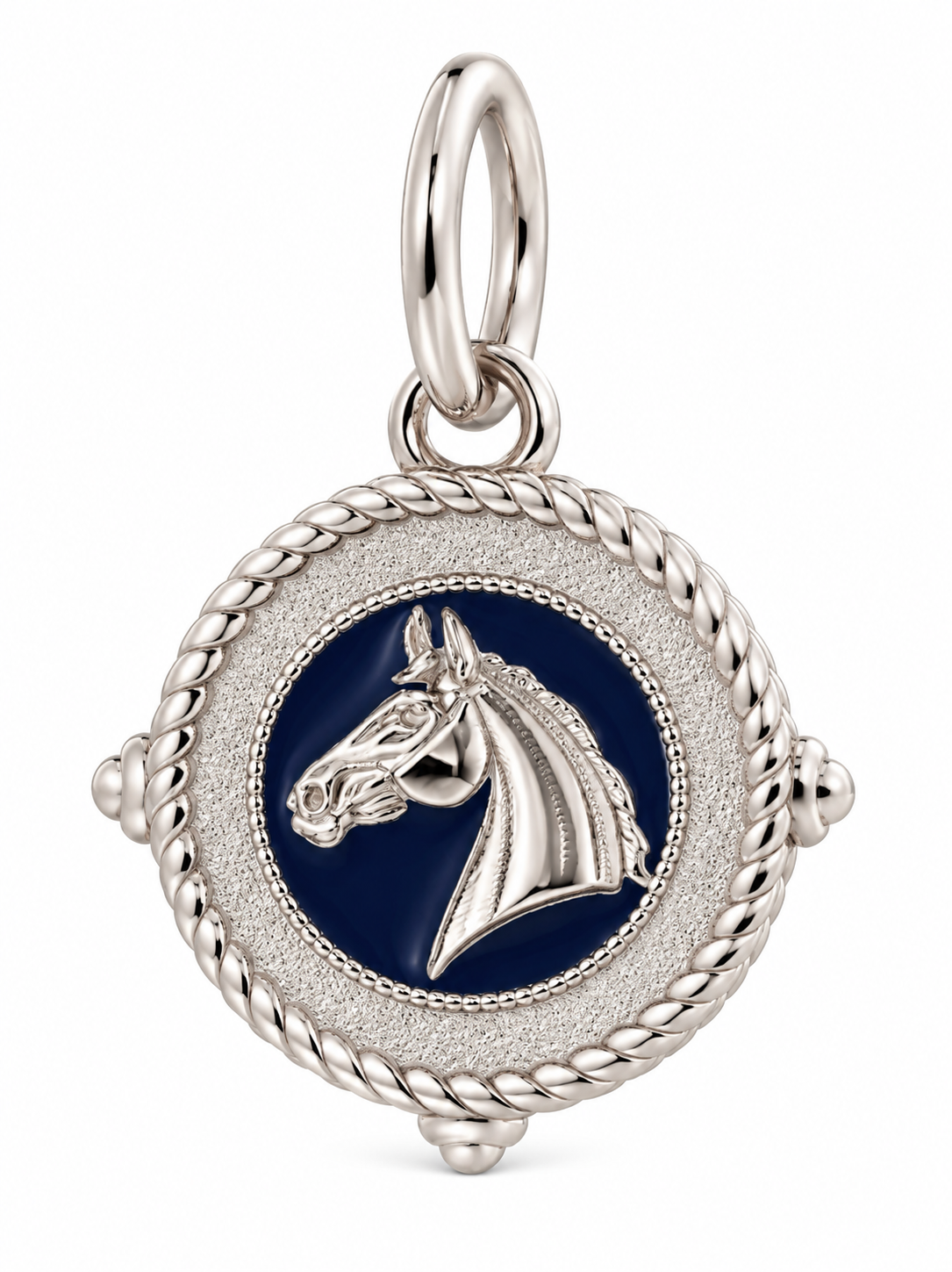 Horse Head Navy Blue Enamel Charm